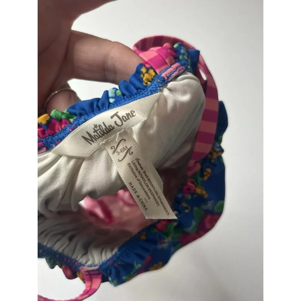 Matilda Jane BEACH BABY SWIMSUIT 3-6 Months Floral Skirted Brilliant Daydream‎